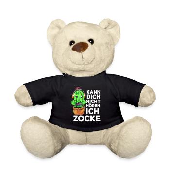 Kann Dich Nicht Hören Ich Zocke Gamer Kaktus - Teddy - Schwarz - Vorne