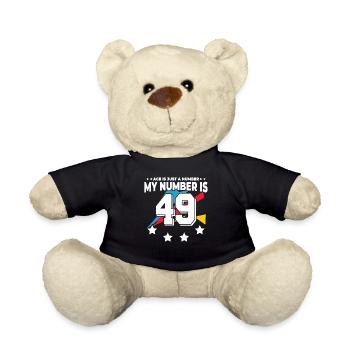 Age is just a number – 49th birthday - Teddy Bear - black - Front