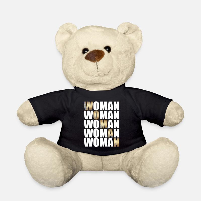 Femme avec des lettres dorées et blanches - Nounours - noir