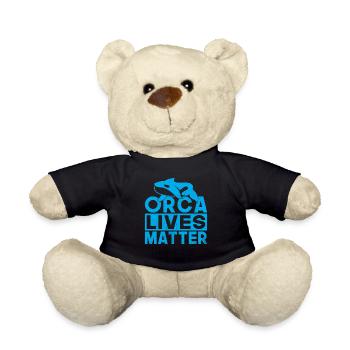 Orca Whale Gifts - Teddy Bear - black - Front