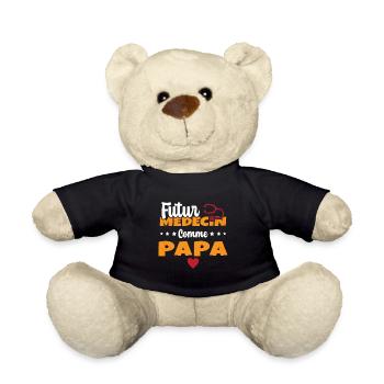 Futur Médecin Comme Papa Humour Docteur - Nounours - noir - Devant