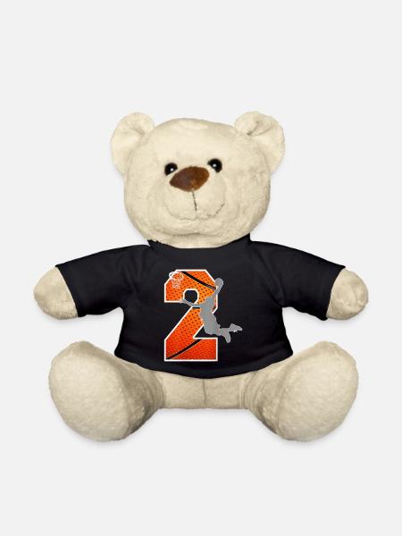 Basketball Birthday Kids 2 Years Old Boys Girls - Teddy Bear - black