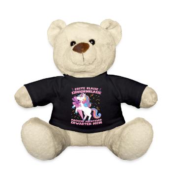 Schulkind Einschulung Einhorn - Teddy - Schwarz - Vorne