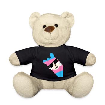 Womens Funny Say Gay Llama Sunglasses - Teddy Bear - black - Front