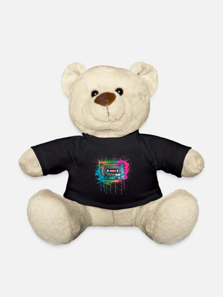 Kassette Musik 80s Pop Style für alle die die 80s - Teddy - Schwarz