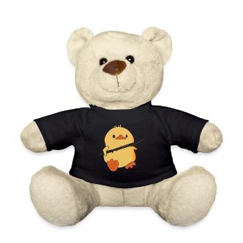 funny duck with sword - katana - Teddy Bear - black - Front