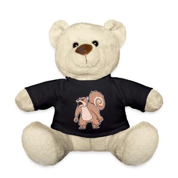 angry squirrel - Teddy Bear - black - Front