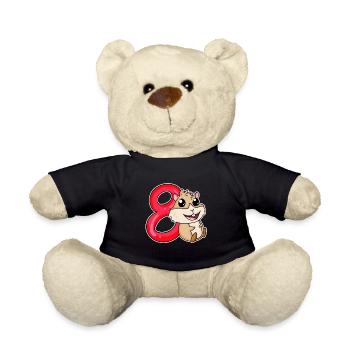 8 Birthday 8 years old with animal motif - eight - Teddy Bear - black - Front