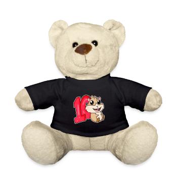 10 birthday 10 years old with animal motif - ten - Teddy Bear - black - Front