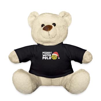 Fröhliche Wasserball Spieler Fan Trainer Weihnacht - Teddy - Schwarz - Vorne