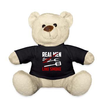 Real Men Smell Like Smoke Smoker BBQ Grilling - Teddy - Schwarz - Vorne