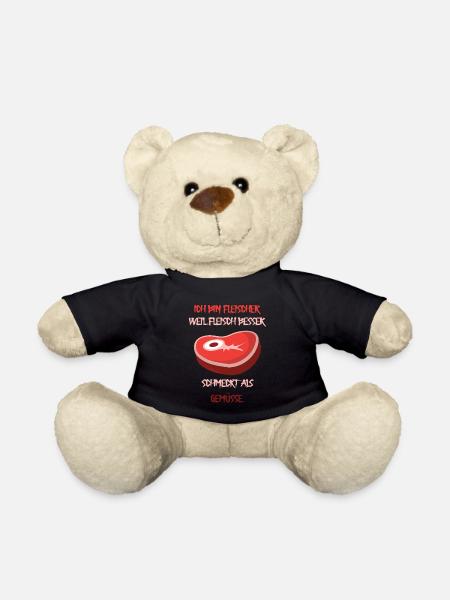 Fleischer weil Fleisch besser schmeckt als Gemüsse - Teddy - Schwarz