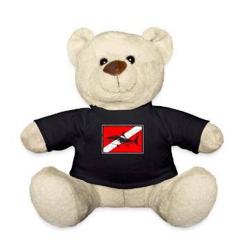 Dive Shark Diver Down Flag Scuba Diving Master - Teddy - Schwarz - Vorne