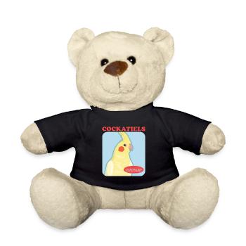 Cockatiels Bird Owner Gift - Teddy Bear - black - Front