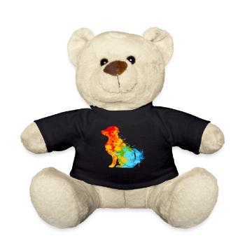 Farbspritzer Hund Bunter Hund - Teddy - Schwarz - Vorne