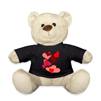 Symbol Herzen Herz Romantik Liebe herzlich - Teddy - Schwarz - Vorne