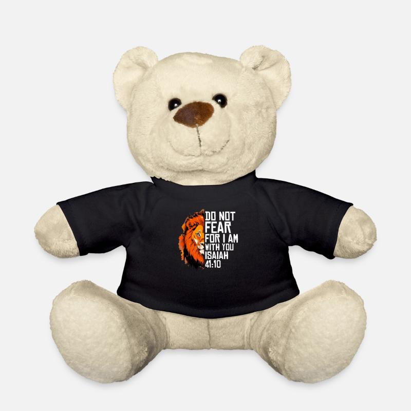 Christliche religiöse Bibelverse Sprüche Löwenangst - Teddy - Schwarz