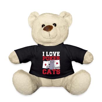 Aces Spades Flop Bluff I Love Poker And Cats Cardg - Teddy - Schwarz - Vorne