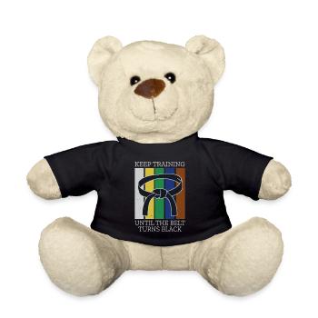 Keep Training Until Belt Turns Black Martial Arts - Teddy Bear - black - Front