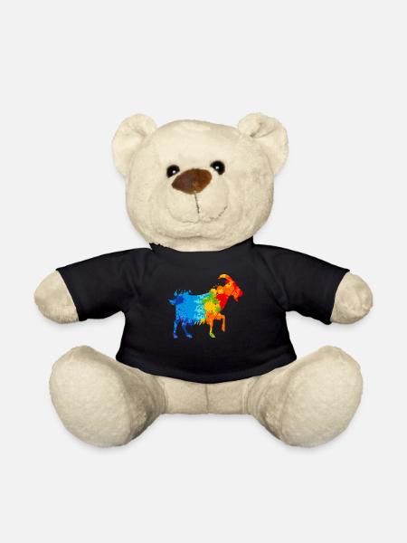 Goat Splash Art Farmer Animal Lover - Teddy Bear - black