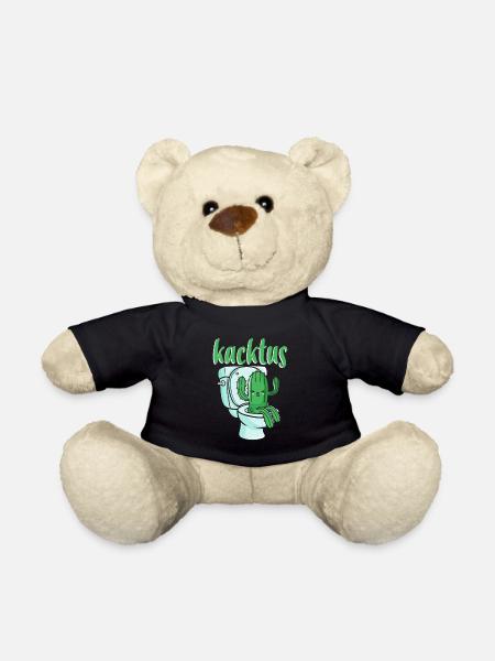Lustiger Kaktus beim Kacken Kaktus Auf Toilette WC - Teddy - Schwarz
