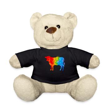 Farbspritzer Kuh Bunte Kuh - Teddy - Schwarz - Vorne