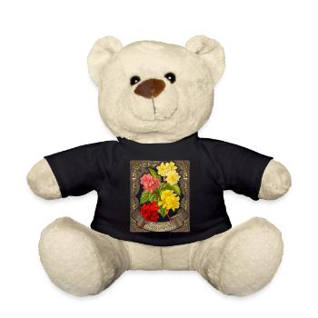Begonie Blume, Vintage botanische Illustration - Teddy - Schwarz - Vorne