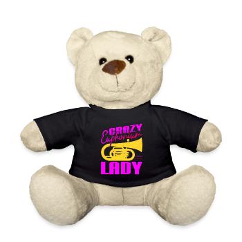 Crazy Euphorium Lady Baritone Player Gifts - Teddy Bear - black - Front