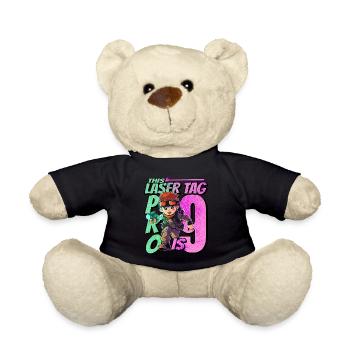 Finally 9 years old – Lasertag birthday - Teddy Bear - black - Front
