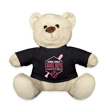 Ich jage Fliegenbälle Softball Mädchen - Teddy - Schwarz - Vorne