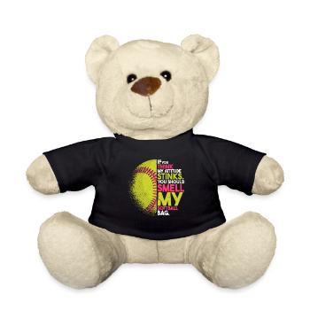 Funny Softball Lover - Teddy Bear - black - Front