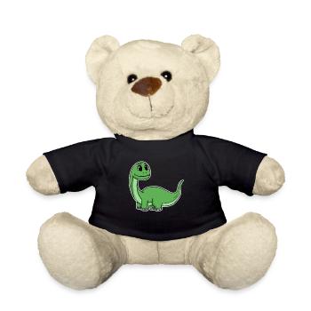 Kleiner süßer grüner Dinosaurier - Teddy - Schwarz - Vorne