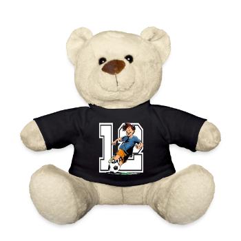 Football Birthday - 12 year old boy - 12. - Teddy Bear - black - Front