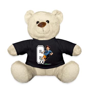Anniversaire de football - 6 ans Garçon - 6. - Nounours - noir - Devant