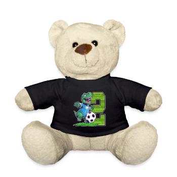 Fußball Dino - 2 Jahr Alter Junge - 2. Geburtstag - Teddy - Schwarz - Vorne
