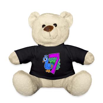 7 ans 7 ans avec motif animal - sept - Nounours - noir - Devant