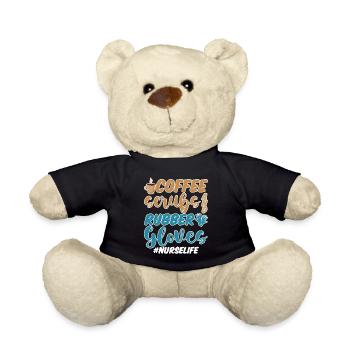 Coffee Scrubs And Rubber Gloves #nurselife 4 - Teddy Bear - black - Front