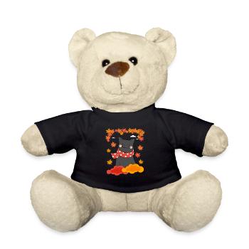 Chat noir C’est l’automne Y’all Feuilles d’automne de citrouille - Nounours - noir - Devant