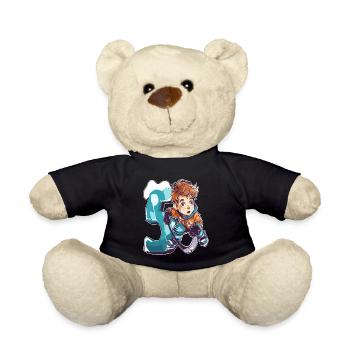 Ice Hockey Birthday - 5 years old boy - 5. - Teddy Bear - black - Front