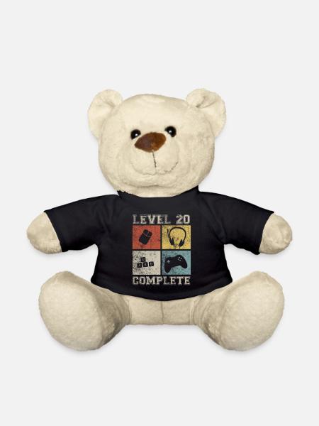 20 Geburtstag Gamer Level 20 complete Vintage - Teddy - Schwarz