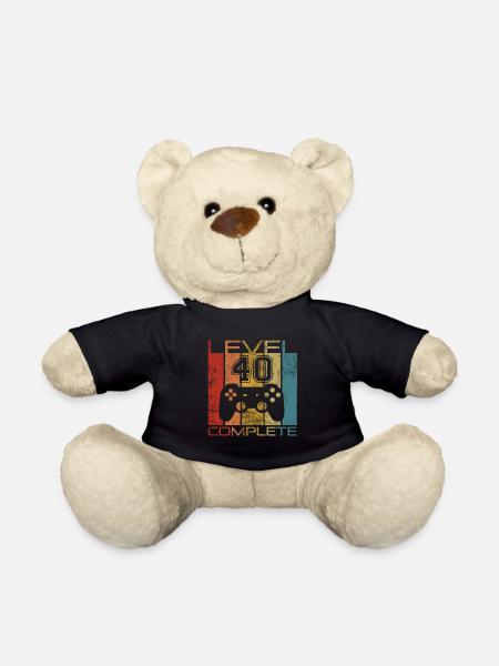 40 Geburtstag Gamer Level 40 complete Vintage - Teddy - Schwarz
