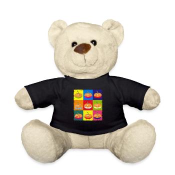Kürbis Retro Fall Lover Lustig Herbst Kunstwerk - Teddy - Schwarz - Vorne