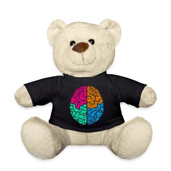 Colorful Brain buntes Gehirn - Teddy Bear - black - Front