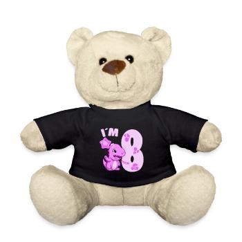 Mignon dinosaure J’ai 8 Dino Birthday Girl - Nounours - noir - Devant