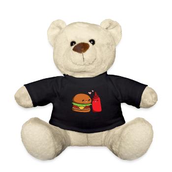 Burger Catchup Pair - Teddy Bear - black - Front