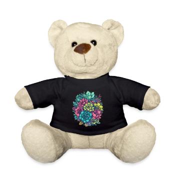 Cactus Blooming Cacti Succulent Lover Wildflower - Teddy Bear - black - Front