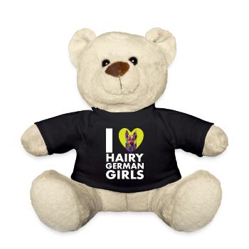 Funny German Shepherd Mom Dad I Love Hairy German - Teddy Bear - black - Front
