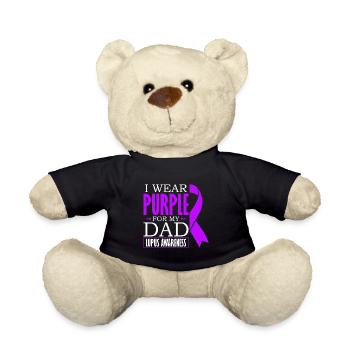 Je porte du violet pour mon père Conscience du lupus - Nounours - noir - Devant