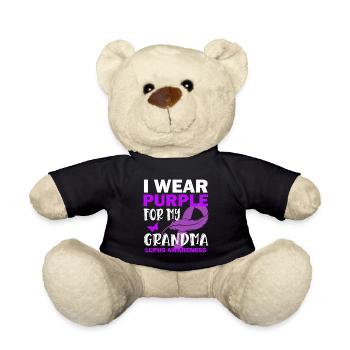 Je porte du violet pour ma grand-mère Conscience du lupus - Nounours - noir - Devant