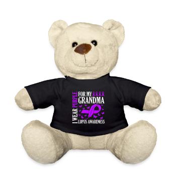Je porte du violet pour ma grand-mère Conscience du lupus - Nounours - noir - Devant